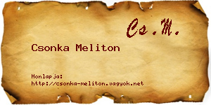 Csonka Meliton névjegykártya